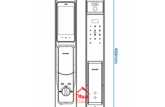 KHOÁ VÂN TAY THÔNG MINH SHARP H2-B XÁM (GRAY)