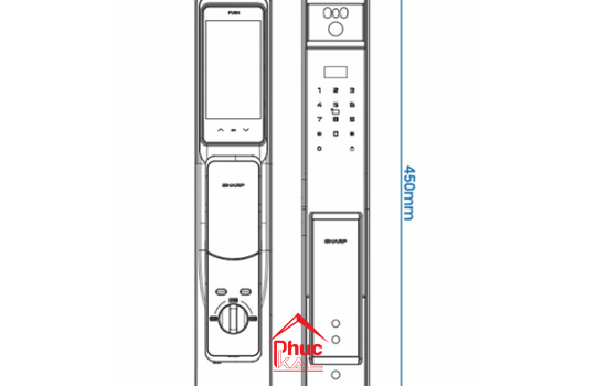 KHOÁ VÂN TAY THÔNG MINH SHARP H2-V PRO XÁM (GRAY)