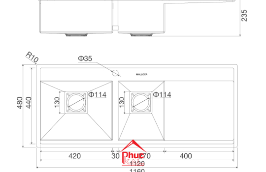 Chậu rửa chén MS 6306 ST
