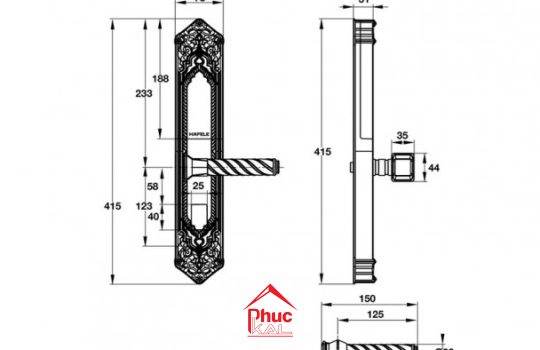 Khóa điện tử tân cổ điển EL10K Hafele 912.05.314